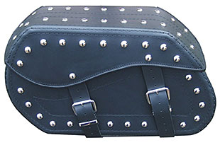 CS&V t101 motorcycle leather saddlebag black studs